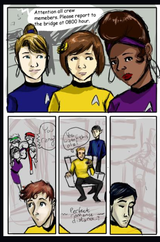 high school art vs now? i forgot i drew my friends in hs as ... star trek extras lmaoooo