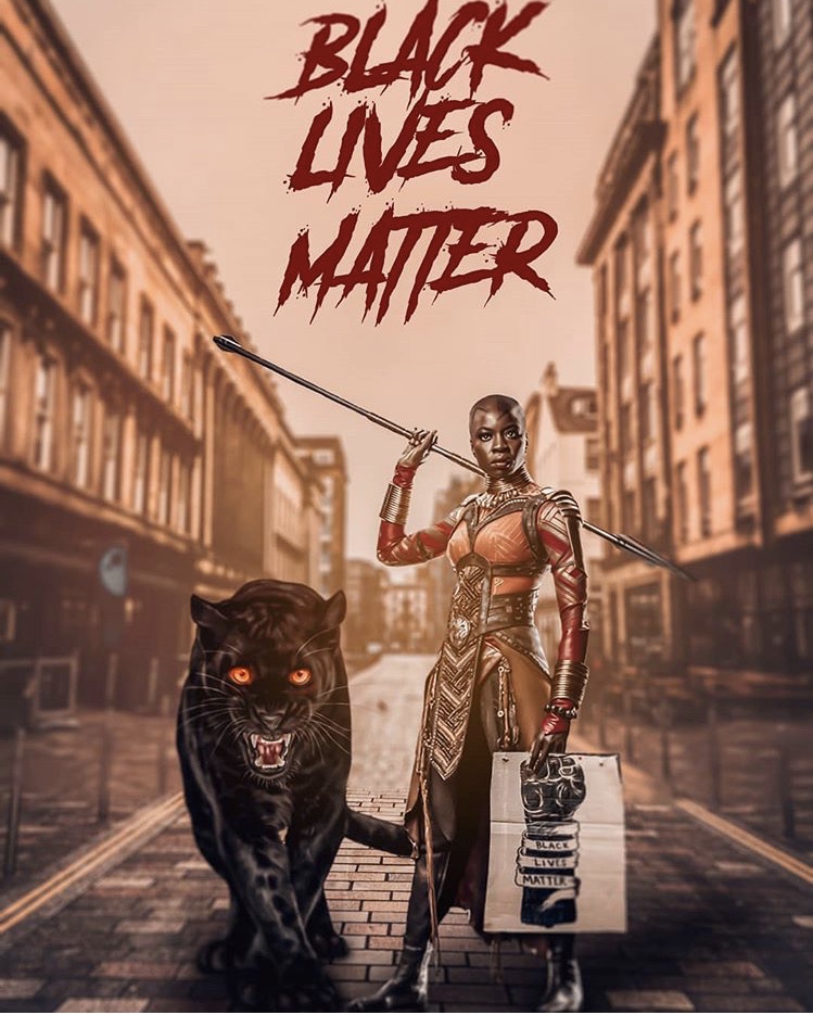 Special Edition #FanArt from IG’s @TakeByBecky (Becky Feleke). Love this! Wishing I could bring some Wakanda to us all right now. Thank you to everyone out there using your incredible talents and abilities to bring voice to the issue that #BlackLivesMatter.