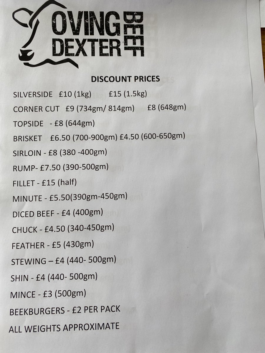 Ovingdexterbeef's tweet photo. We’re looking forward to seeing you @WinslowFarmersM tomorrow morning from 10am!! No taster recipes possible this month unfortunately but some great welcome back deals.... here’s what we’re bringing.... https://t.co/44DPGTySjq