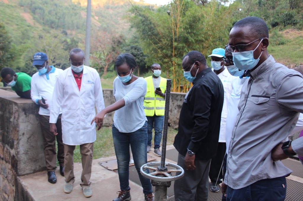 RwandaInfra's tweet photo. Earlier today, Minister @claverGatete visited different infrastructure facilities affected by the recent heavy rains &amp; landslide disasters. 
They include the 28MW Nyabarongo I hydropower plant, road networks in @Muhangadis ,Yanze water catchment &amp;Kimisagara Water Treatment Plant https://t.co/e1Y6REzFkW