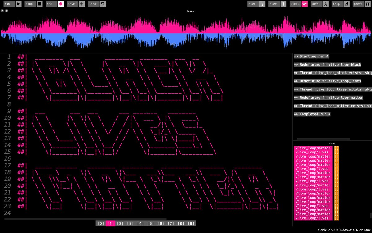 Sonic pi. Редактор pi. ascii art sonic.