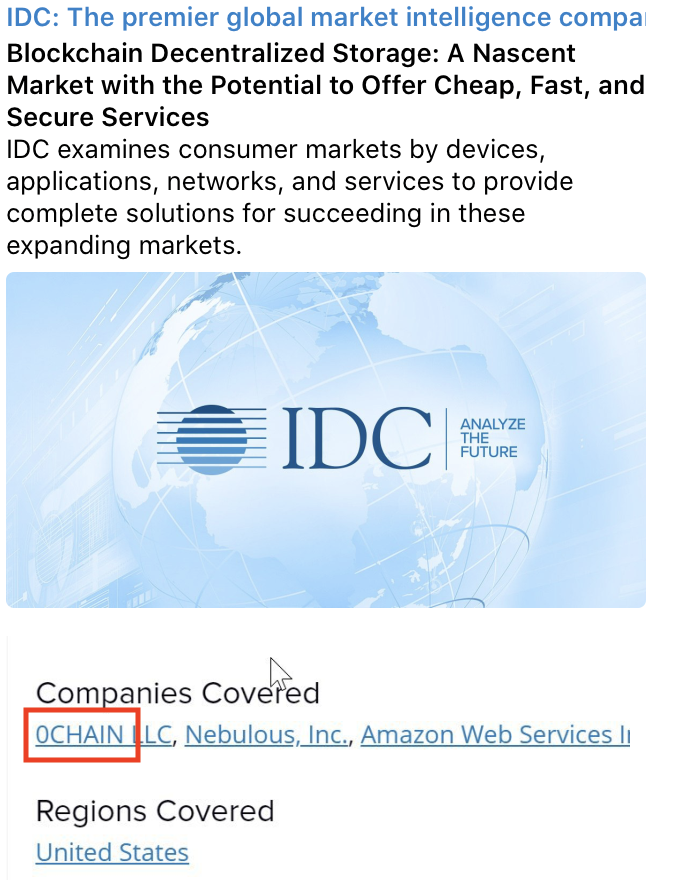 sas_basu's tweet image. Check out the latest report from IDC on Blockchain Decentralized Storage #0Chain #dStorage #0Box $ZCN