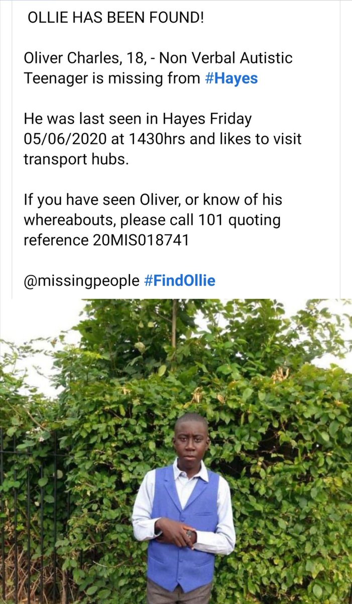 Great news!!!!! Ollie has been found. Thanks to the football community for keeping their eyes peeled in Luton today. Keep safe Hatters!