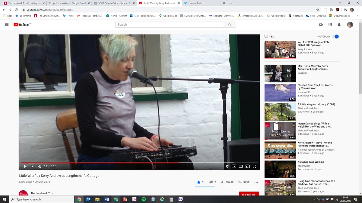 LandmarkHistory's tweet photo. Sadly, we're having to cancel @LandmarkTrust open days this summer. But I just stumbled on a happy memory from 2016: brilliant @kj_funk Kerry Andrew performs 'Little Wren' at Lengthsman's Cottage - on a range of unexpected instruments #altfunk https://t.co/tdWgJzXxPs via @YouTube https://t.co/qO6WgnSFpb