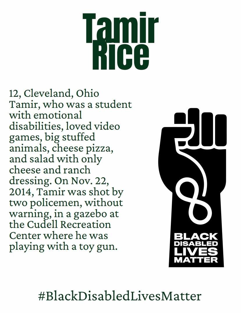 AllilsaF's tweet photo. #BlackDisabledLivesMatter Tamir Rice, 12, Cleveland, OH. Tamir, who was a student with emotional disabilities, loved video games, big stuffed animals, and cheese pizza. On 11/22/14, Tamir was shot by two policemen, w/out warning, in a gazebo, while playing with a toy gun. https://t.co/COwUm9S7Ku