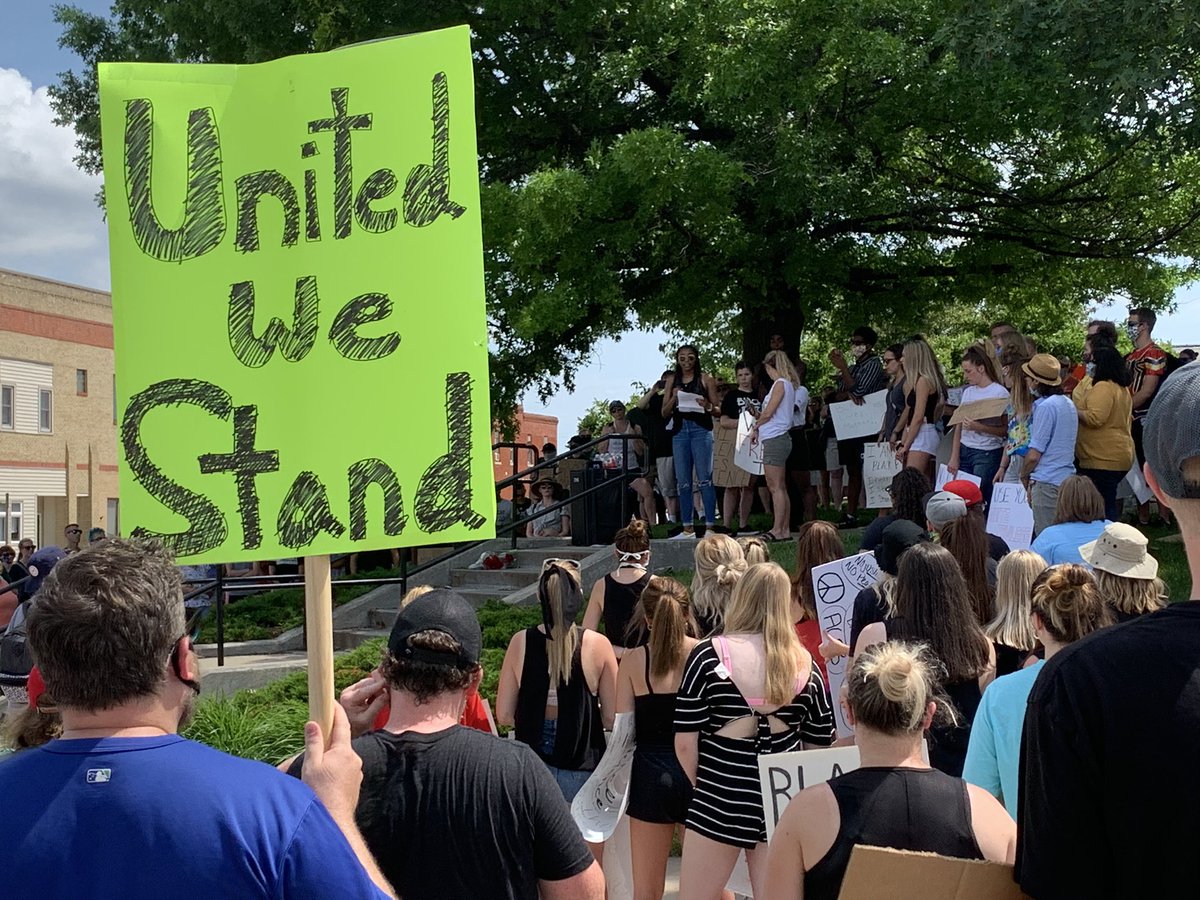 chrisRroush's tweet photo. Peaceful protest underway on the square in Maryville. 

Social media threats had moved the protest to virtual two days ago, but hundreds have still showed up this afternoon. https://t.co/fXn94zVfoj