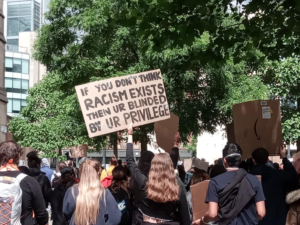 JMcKnighty's tweet photo. Today, I was privileged enough to use my voice to amplify those of the black community, for the rightful cause of #BlackLivesMatter, in my beautifully diverse city of #Manchester, where I was joined by what I would easily say was in the thousands, for this #manchesterprotests https://t.co/EJI9apEDcz