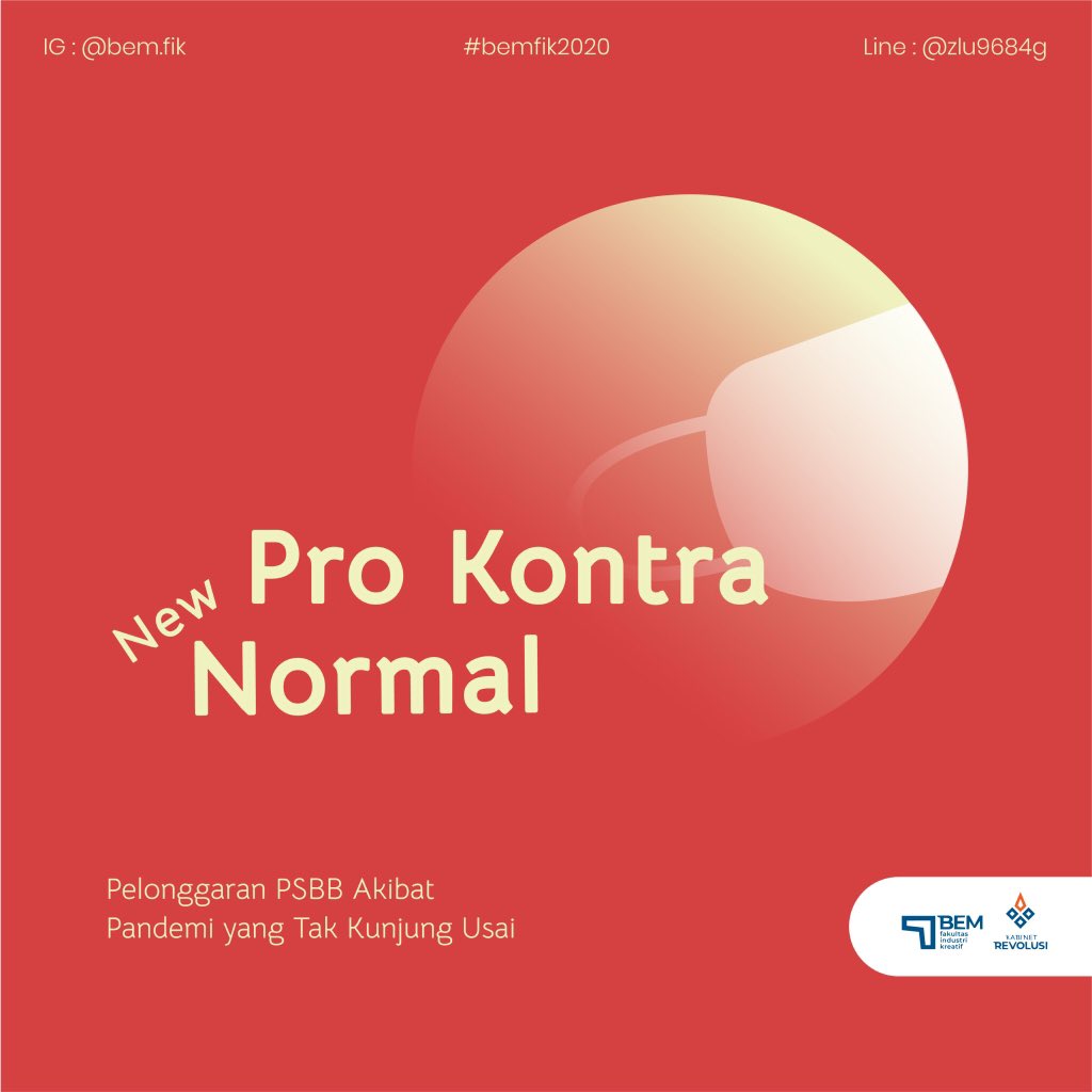 bemfiktelu's tweet photo. Masa new normal akan mulai diberlakukan, meski begitu kita masih harus tetap mengikuti anjuran pemerintah untuk menggunakan masker, menjaga jarak dengan orang lain dan protokol kesehatan lainnya. Tetap semangat dan selalu stay safe! 
#kabinetrevolusi #bemfik2020 #newnormal https://t.co/vhvXXGA4bi