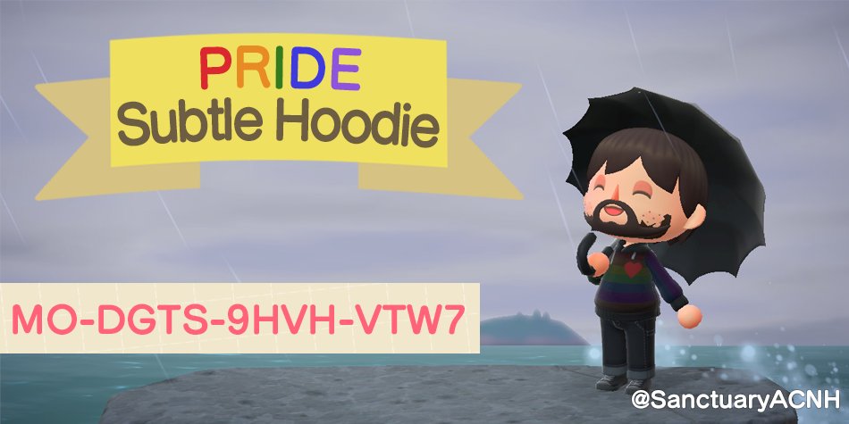 SanctuaryACNH's tweet photo. The Island of Sanctuary is celebrating Pride Month, and is releasing a full PRIDE clothing line! Not everyone likes bright colors, so show your pride with the #PRIDE Subtle Hoodie!

 #ACNH #ACNHDesign #ACNHDesigns #Pridemonth #IslandofSanctuary #SanctuaryDesigns #PrideLine https://t.co/Ih8Z97xkLB