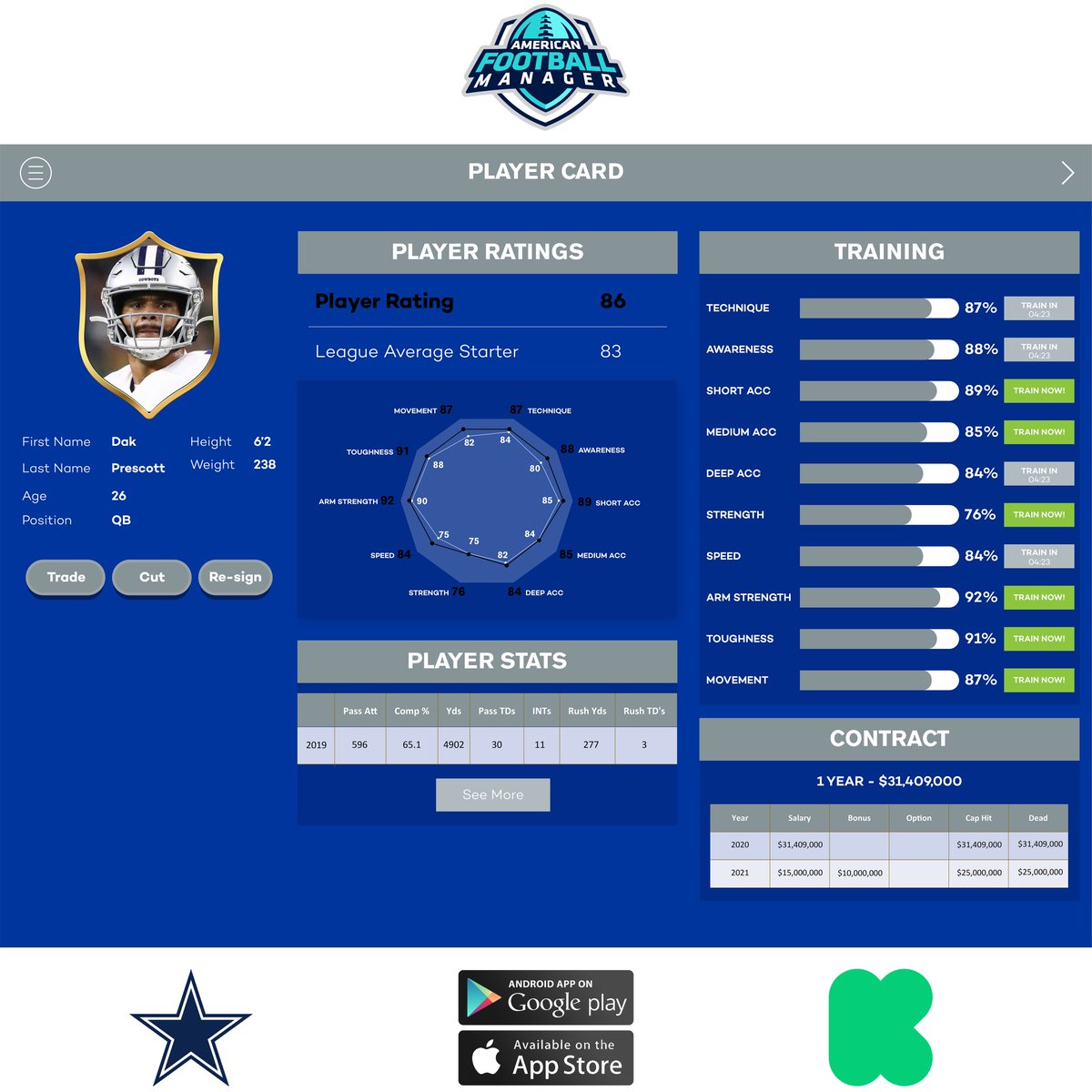 FootballGMGame's tweet photo. #Cowboys #DakPrescott

Agree or disagree with the rating? If you disagree why not be a ratings scout in the next great game? Set the player ratings for your favourite team!

Go to https://t.co/0z7xVO4shd to donate and choose your reward!

#DallasCowboys #NFL #Football #Touchdown https://t.co/JcrZUDgAiq