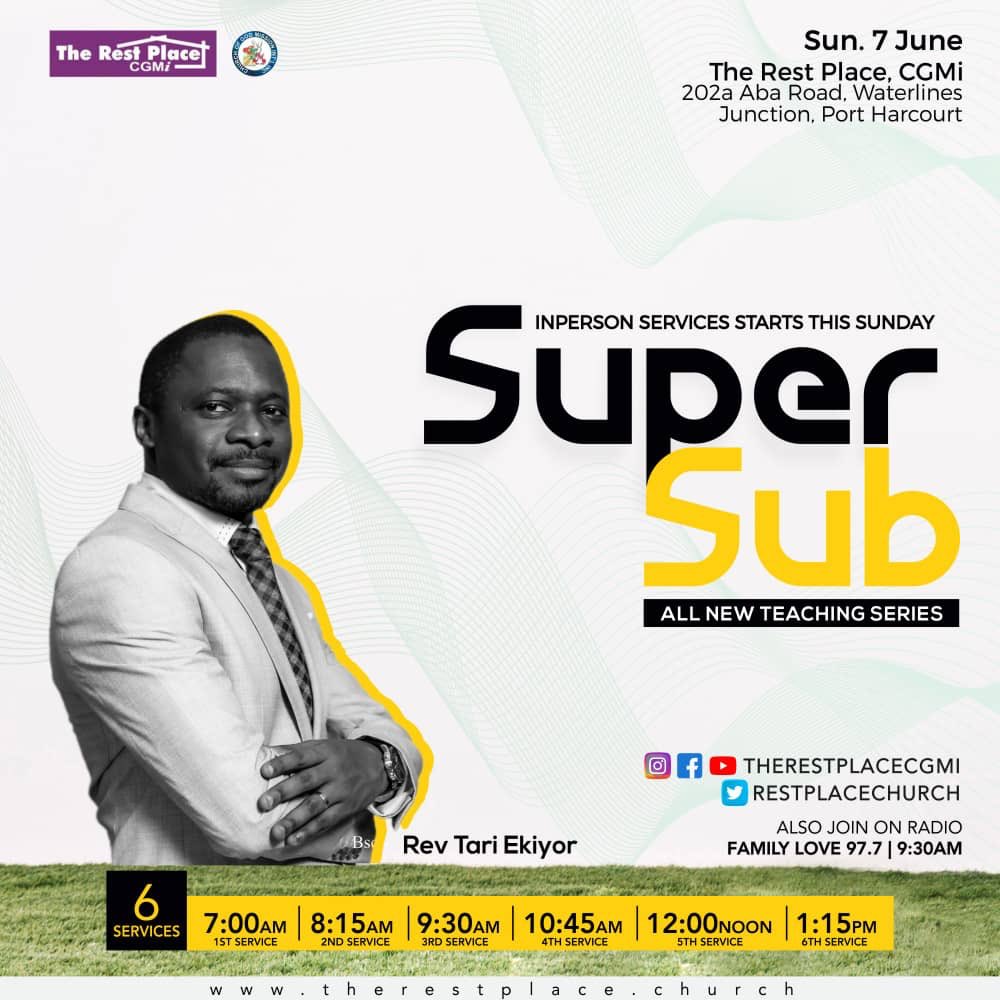 PastorTariTalks's tweet photo. Praise God! Church services resume Sunday 6th June at The Rest Place, CGMi -KDC hall with Six (6) Services. DM, Call or text to let us know you’re coming. +2348183023730. You can also join us online @RestPlaceChurch https://t.co/5RF9qESzB0