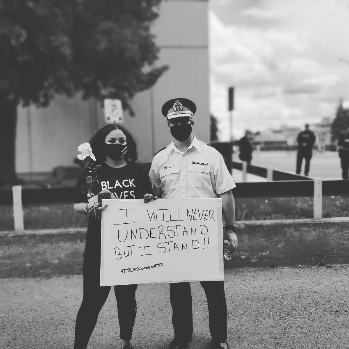 Today I had the honour of witnessing <a href="/CityofCornwall/">City of Cornwall</a> come together to take a stand against racism. I walked every step of the protest route  with @BernadetteClem and shared her emotion. I am truly grateful to the event organizers for including me #BlackLivesMatter photo by Ashely