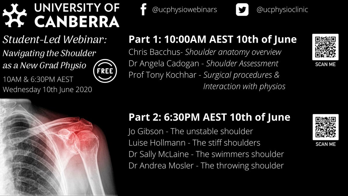 UCphysioclinic's tweet photo. MEET THE SPEAKER - DR SALLY MCLAINE

@sally_mclaine  is an APA sports physio from TAS with a special interest in shoulder injuries. Sally will be presenting on "The swimmers shoulder".

For more on Sally visit our FB
Part 1: https://t.co/IvdK5EhXY8
Part 2: https://t.co/ysycyl3gAU https://t.co/sYN9FAj9f7
