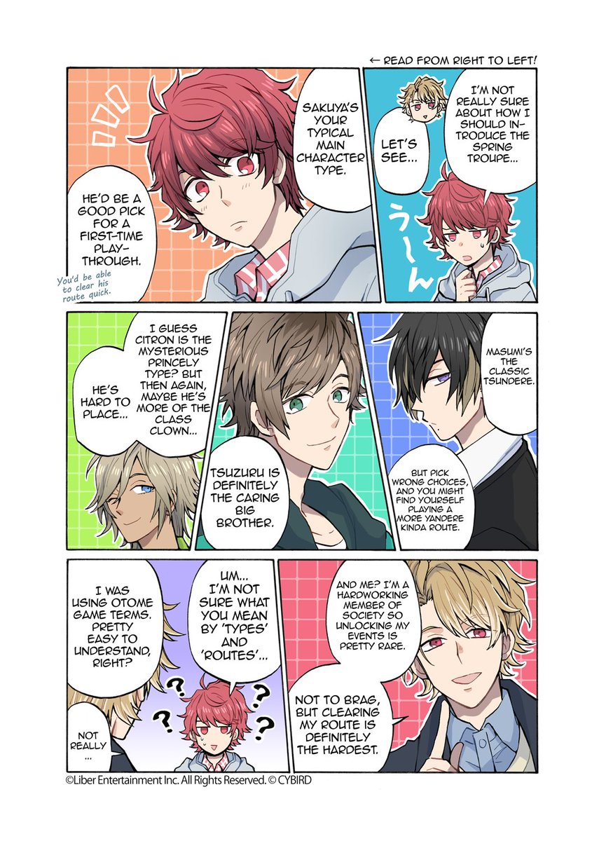 A3 English Official This Week S Manga Chapter Features Itaru S Rundown Of The Spring Troupe Actors From An Otome Game Angle If A3 Were An Otome Game Whose Route Would You