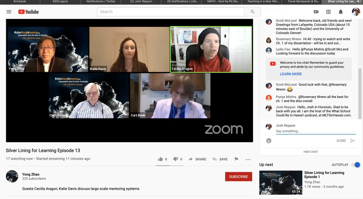 joshreppun's tweet image. Happening right NOW, silverliningforlearning.org, one of the best conversations about education during Covid-19. This week, mentoring! #silverliningforlearning #808educate #whatschoolcouldbe