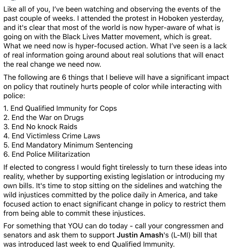 danforcongress's tweet photo. My thoughts on the events of the past 2 weeks and how we can best move forward. #BlackLivesMatter

#blm #EndRacism #EndQualifiedImmunity #EndPoliceBrutality #Libertarian #Election2020 #Liberty https://t.co/Knt8DNf8zT