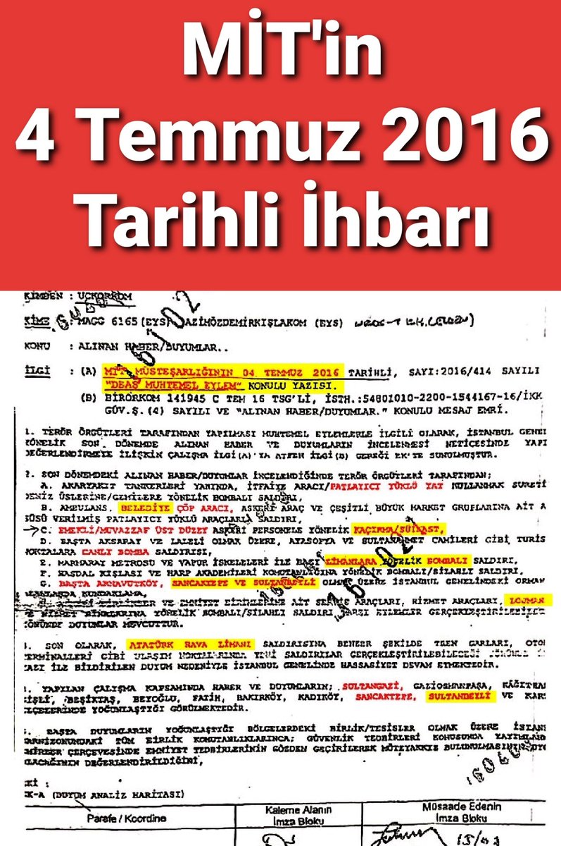 4 Temmuz 2016'da da MİT benzer ihbarı yapmıştı. #sedatpeker7 #binaliyıldırım