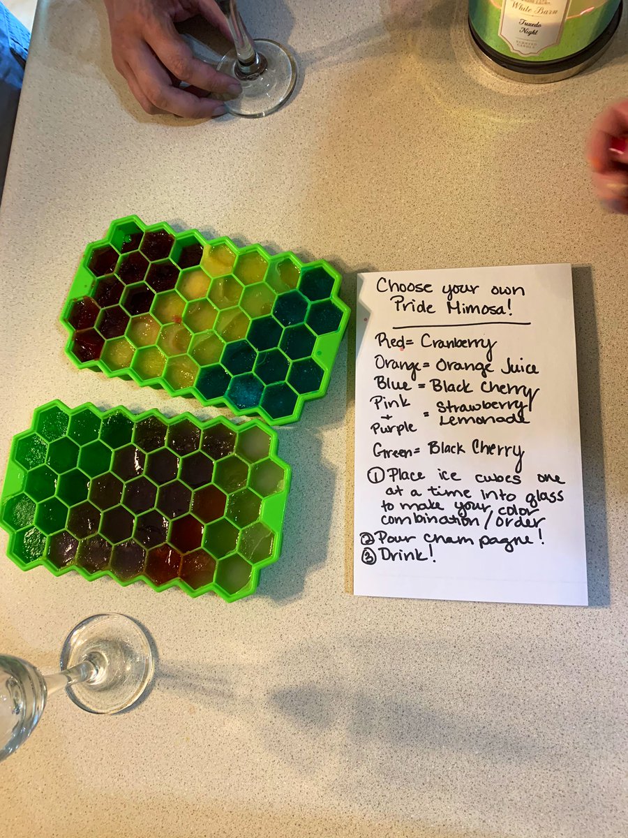 queensincity's tweet photo. Pride drink cubes and instructions! #PrideMonth https://t.co/dEp6I0TuC1