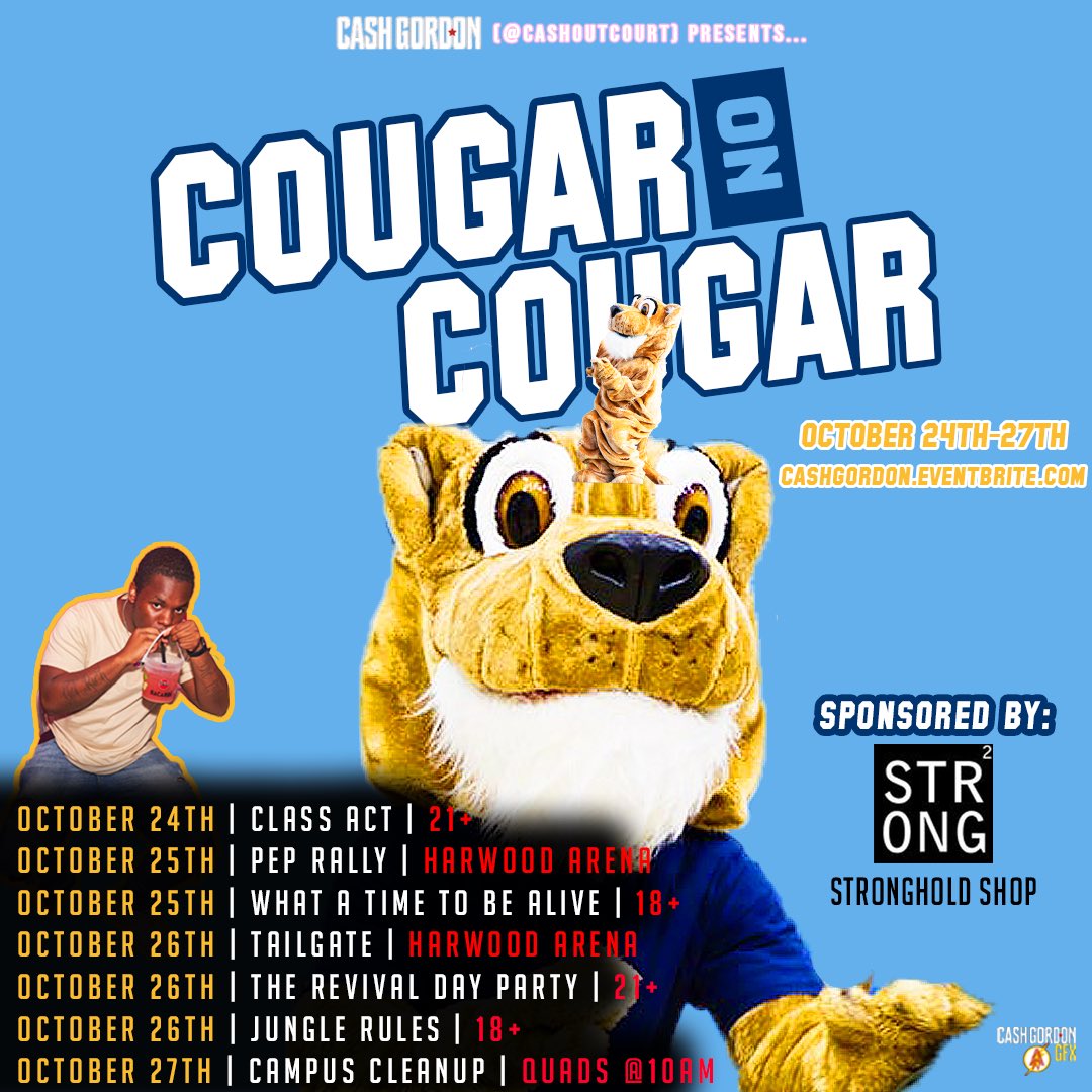 1cashgordon's tweet photo. Baby On Baby - @DaBabyDaBaby (2019) | Cougar On Cougar #CashGordonWeekend (KEAN UNIVERSITY HOMECOMING WEEKEND 2019) https://t.co/ElrOPHwkmI