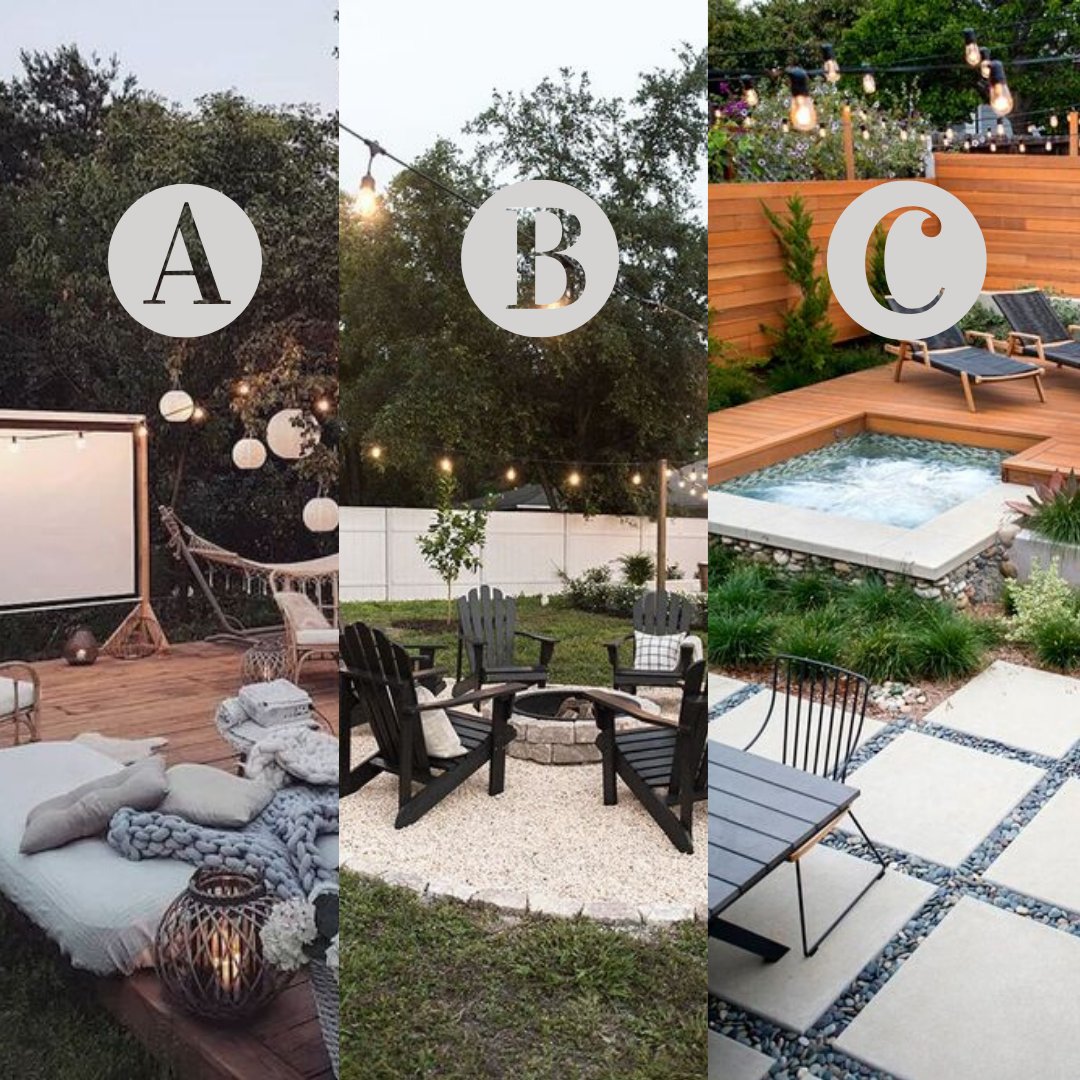 buywithbruch's tweet photo. Which #outdooroasis is your favorite?! A, B, or C? #buywithbruch #listiwithliz #backyardparadise #backyardspaces #outdoorspaces #realestate #realtor #pools #spas #movies #grilling #firepits #games #family #friends https://t.co/uRxbtMr6Xc