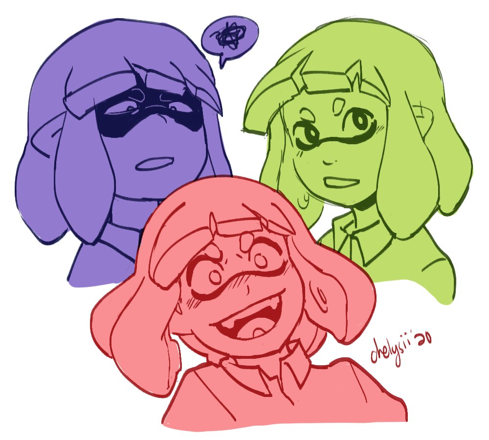turtlyni's tweet photo. splatoon! how do you draw a character consistently https://t.co/TbPVznWRCK