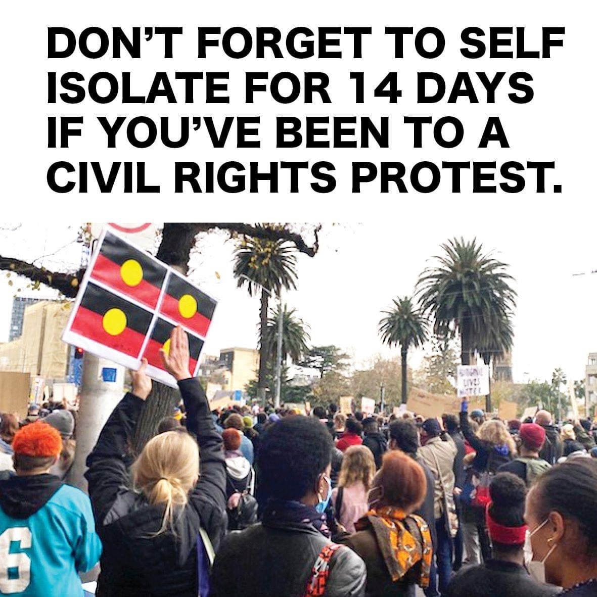 If you attended any Civil Rights protests yesterday, @VAHS1972 have asked that you self isolate for 14 days. You now have a responsibility to protect our elders and community. ❤️ This is vital ❤️