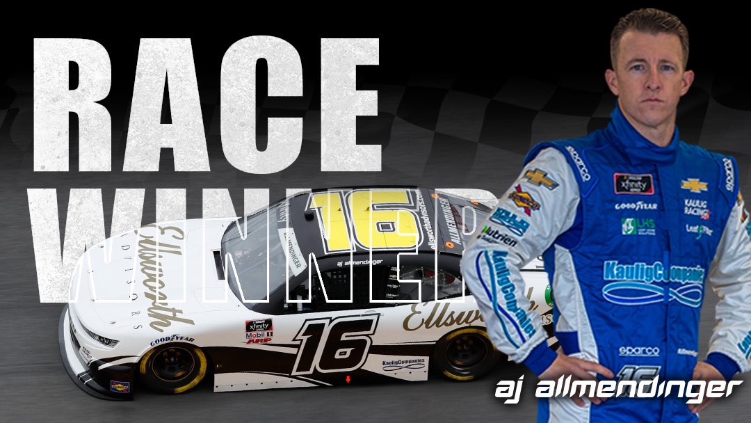 KauligRacing's tweet photo. .@AJDinger brings us home the trophy at @amsupdates! 🏆

#TrophyHunting | #XfinitySeries | #NASCAR https://t.co/S22sdNP9np