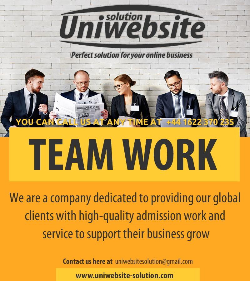 UNIWEBSITESOLU1's tweet photo. We are a company dedicated to providing our global clients with high-quality admission work and service to support their business @UpWork @Freelancer @Fiverr #WebsiteDevelopment #PerfectBusinessForYou #WeKnowHowToCode #EcommerceSolution #BestWebsiteDeveloper #WeMakeSimpleWebsite https://t.co/rSHzuELbiC
