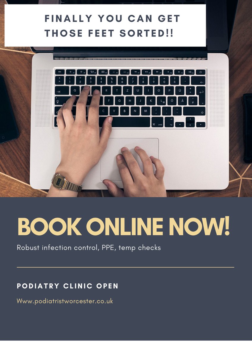 PodWorcester's tweet image. YOU’VE MADE IT!!! 😅😅 Finally you can get those feet sorted!! Appointments open to book online 24/7
podiatristworcester.co.uk

#covid19 #worcester #sorefeet #ingrowingtoenails #corns #youdidit #podiatry #chiropody #bookonline