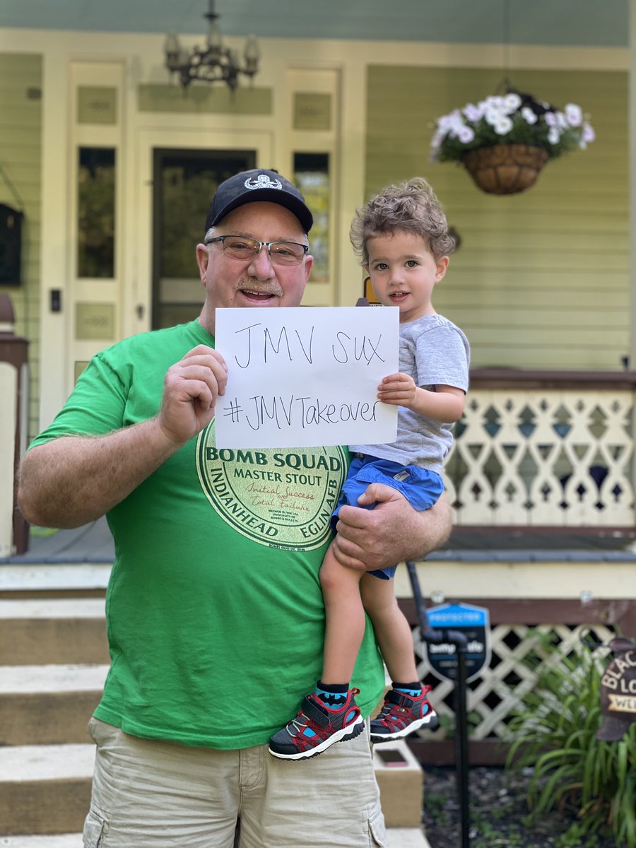 btdew's tweet photo. @JMV1070 my grandson says #JMVSUX but he is digging the #jmvtakeover 
He also wants grandpa to win a #biggreenegg from #sullivanhardware! https://t.co/9z21FyMeky