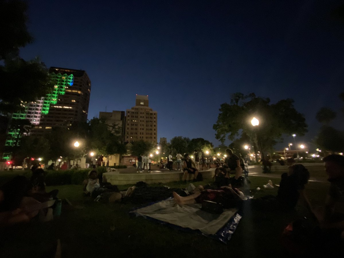 DemSucia's tweet photo. Protest after dark, happening at Travis Park 💕 y’all come out and support. #BlackLivesMattters #BLM #ProtestAfterDark #SanAntonioprotest #SanAntonio #TravisPark https://t.co/bcLK6m7TL5