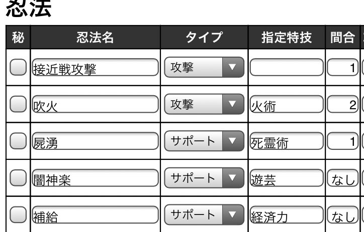 シノビガミ構成