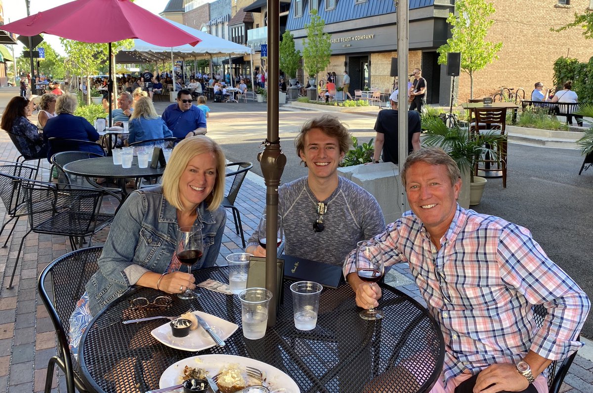 Having a blast, sitting outside Ivy, celebrating my son’s, Connor, 25th birthday.
