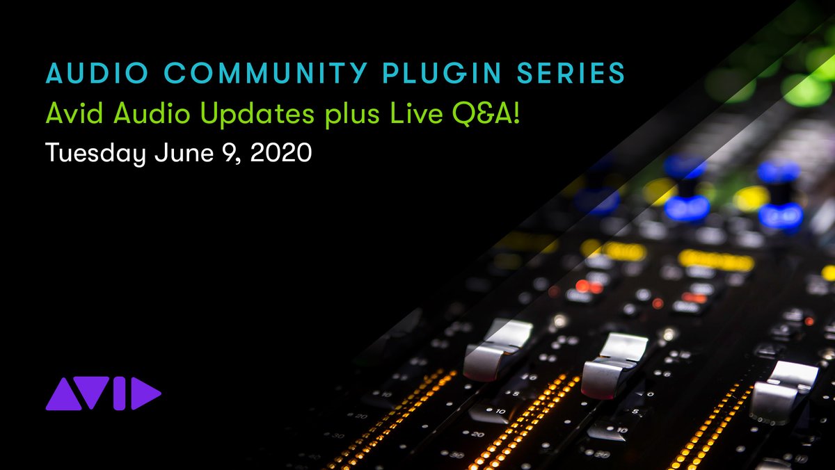 Avid's tweet photo. Join Greg @stryke303 Chin for a new Audio Community Plug-In webinar, June 9, where he will share the latest Avid Audio news plus live Q&amp;A!

REGISTER TODAY ▶️ https://t.co/5UTEVaOEza
⠀
#avid #webinar #musicmaking #audiopost #mixing #recording #protools https://t.co/viFmKi357r