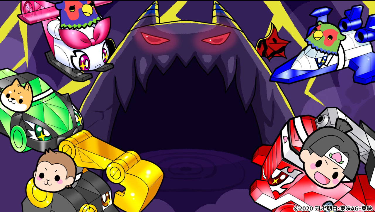 スーパー戦隊オフィシャル スーパーせんたいフレンズ でもご提供を続けてきたかわいい魔進イラストによる ましんむかしばなし劇場 が公開されましたよっ 桃から生まれたマッシーン 魔進ファイヤが桃太郎になって大活躍 T