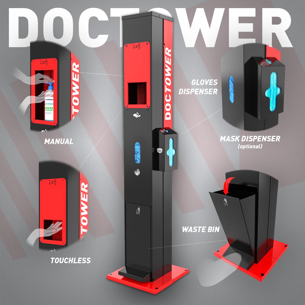 🇬🇧Do you have a company, shop, hotel, restaurant, gym? Make your space multifunctional and well-equipped in order to provide tools that make your employees and clients feel comfortable and safe like home, which is why they keep coming back. Don’t miss the DocTower! 📧info@lv8.it