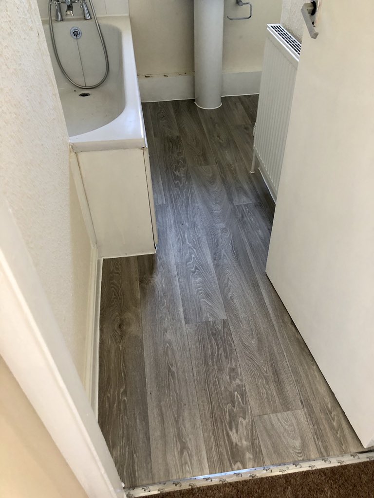 Lincoln vinyl, fitted to kitchen and bathroom in this refurb house, all ready for rental. #flooring #vinyl #rental #housing #property #Manchester