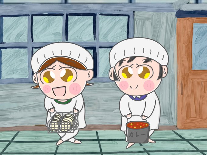 給食当番のtwitterイラスト検索結果 古い順