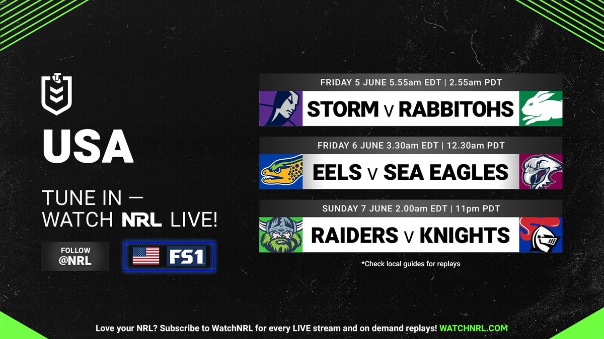 StockyardersRL's tweet photo. West coast Rugger? Turn on @FS1 now for live #Rugby #Football #League from @NRL in Australia. Live sport is back!
#NRL #NFL #USARL #AMNRL #CaliforniaRL https://t.co/uiHOrk0rAU