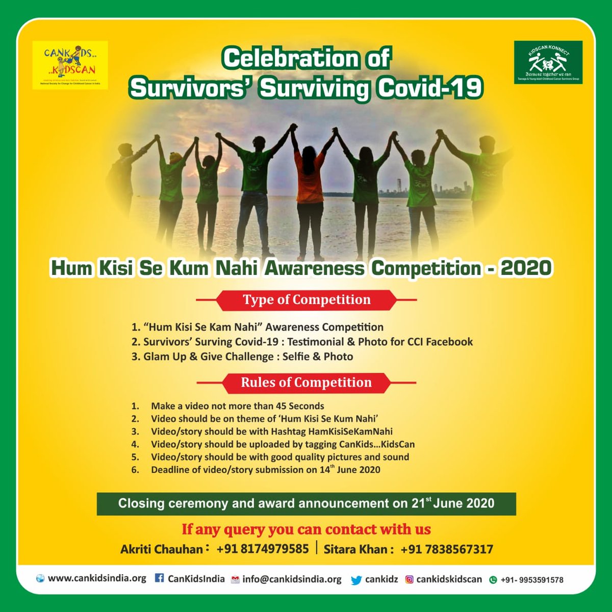Sandeep Kumar (@sandeep_dsf) on Twitter photo #HumKisiKeKamNahi #NationalCancerSurvivorsDay @Cankidz <a href="/kidscankonnect/">Kids Can Konnect</a> #Letscelebrate #TogetherWeCan #HumKisiKeKamNahi #NationalCancerSurvivorsDay @Cankidz <a href="/kidscankonnect/">Kids Can Konnect</a> #Letscelebrate #TogetherWeCan