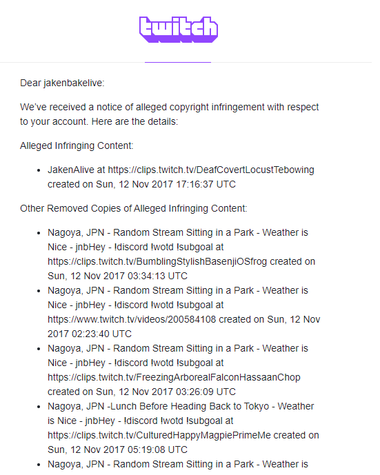 Iflyer Twitch配信者は要注意 デジタルミレニアム著作権法 からの違反通達を無視すると Twitchから一生追放される Twitch でのdjプレイは今後できなくなる