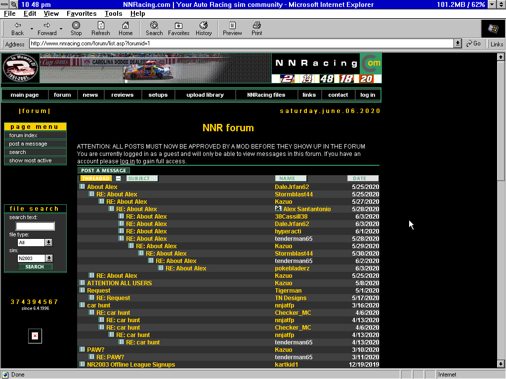 BourbonBambino's tweet photo. #NNRacing has been around for so long in its present state, that you can easily browse the site using #IE5 on something like #WindowsForWorkgroups311. #NR2003 #Nostalgia #VintageComputers #VirtualMachine https://t.co/YPeenzdpfZ