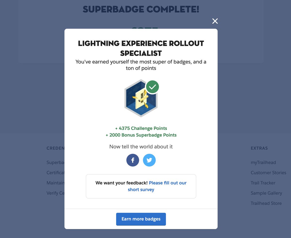 Just earned the Lightning Experience Rollout Specialist badge on <a href="/Trailhead/">Trailhead</a> and you should too! trailhead.salesforce.com/en/content/lea…
