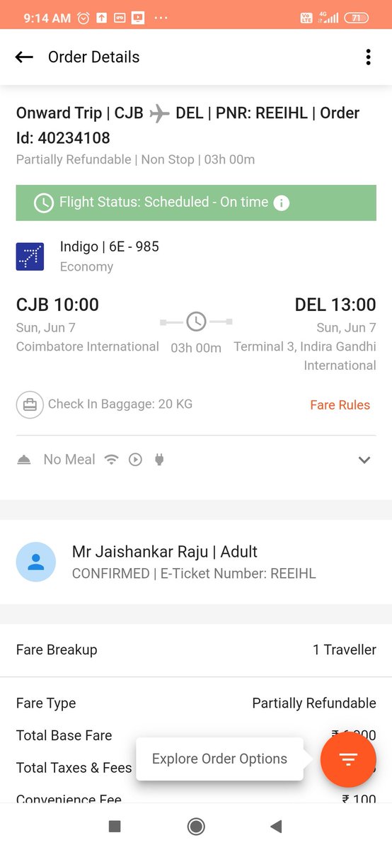 influencerpost's tweet photo. @IndiGo6E I booked the ticket for today  via @veertrip . But I received a wrong ticket.. 
First time I am facing very bad experience with indigo Airlines https://t.co/7XdZUvTJcZ