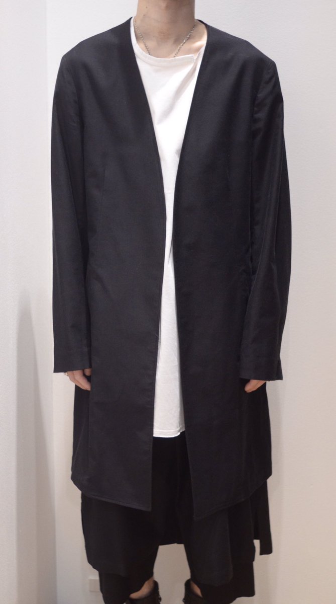 サイズ ヨウジヤマモト YOHJI YAMAMOTO ノーカラー ロングコート 22SS マモト