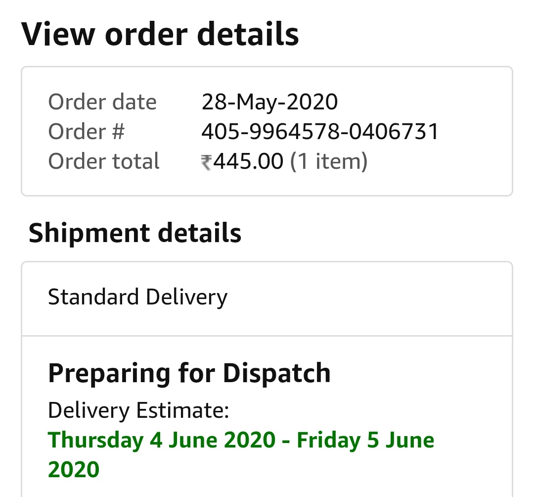 ChhayaChatterj2's tweet image. @AmazonHelp expected delivery was 4-5th June. No communication as on 7th June and unable to track shipment.
#Pleaseimprove.