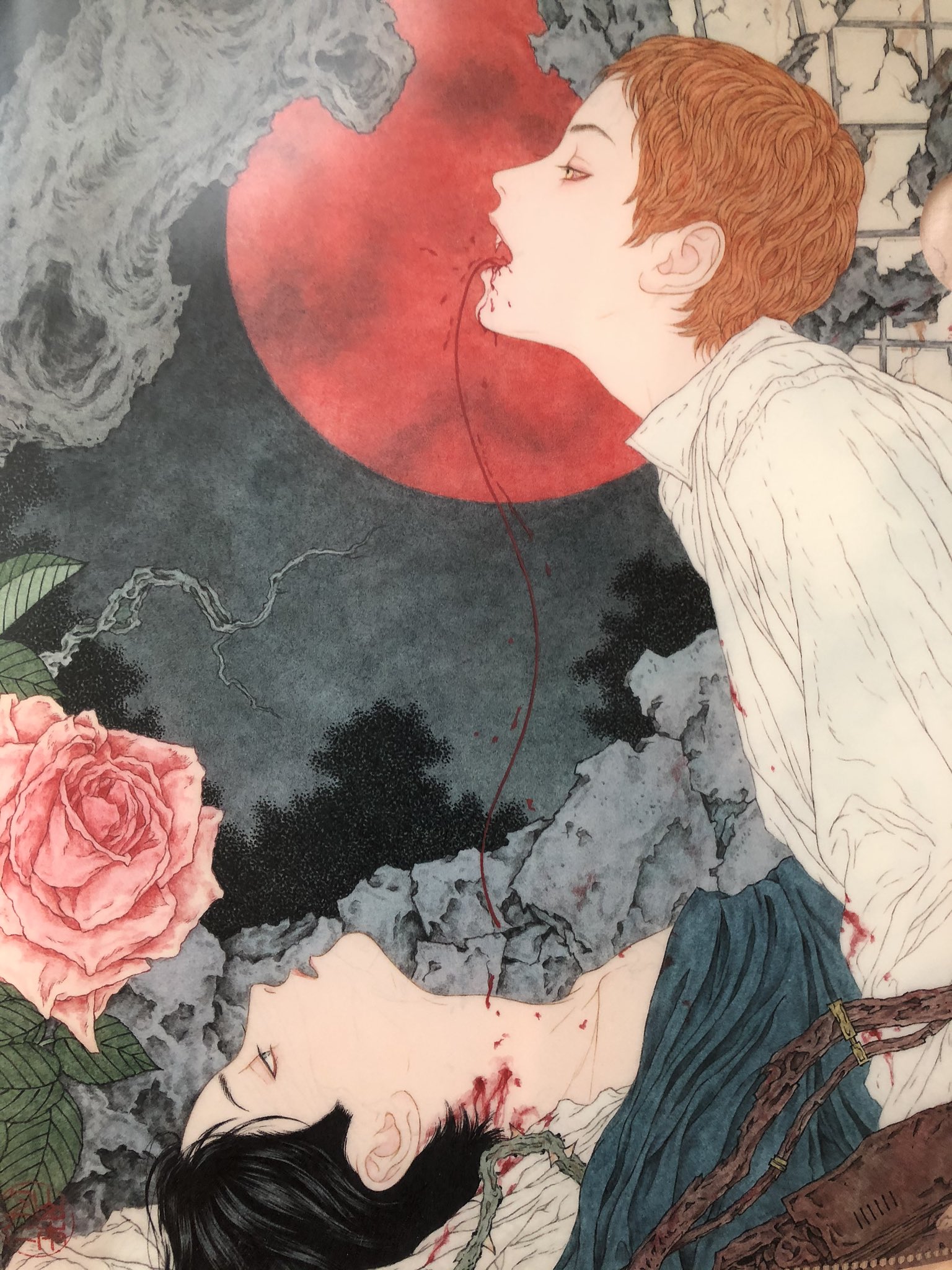 Twitter 上的 まゆ 私 山本タカト先生の描かれる美少年美青年 特に吸血鬼のシリーズの彼らが滅茶苦茶好きなんですけど 見る度に若い頃の 今も若いけど 遣都くんに重ねちゃうんですよね この構図で全役遣都一人で実写で撮ってくれませんか T Co