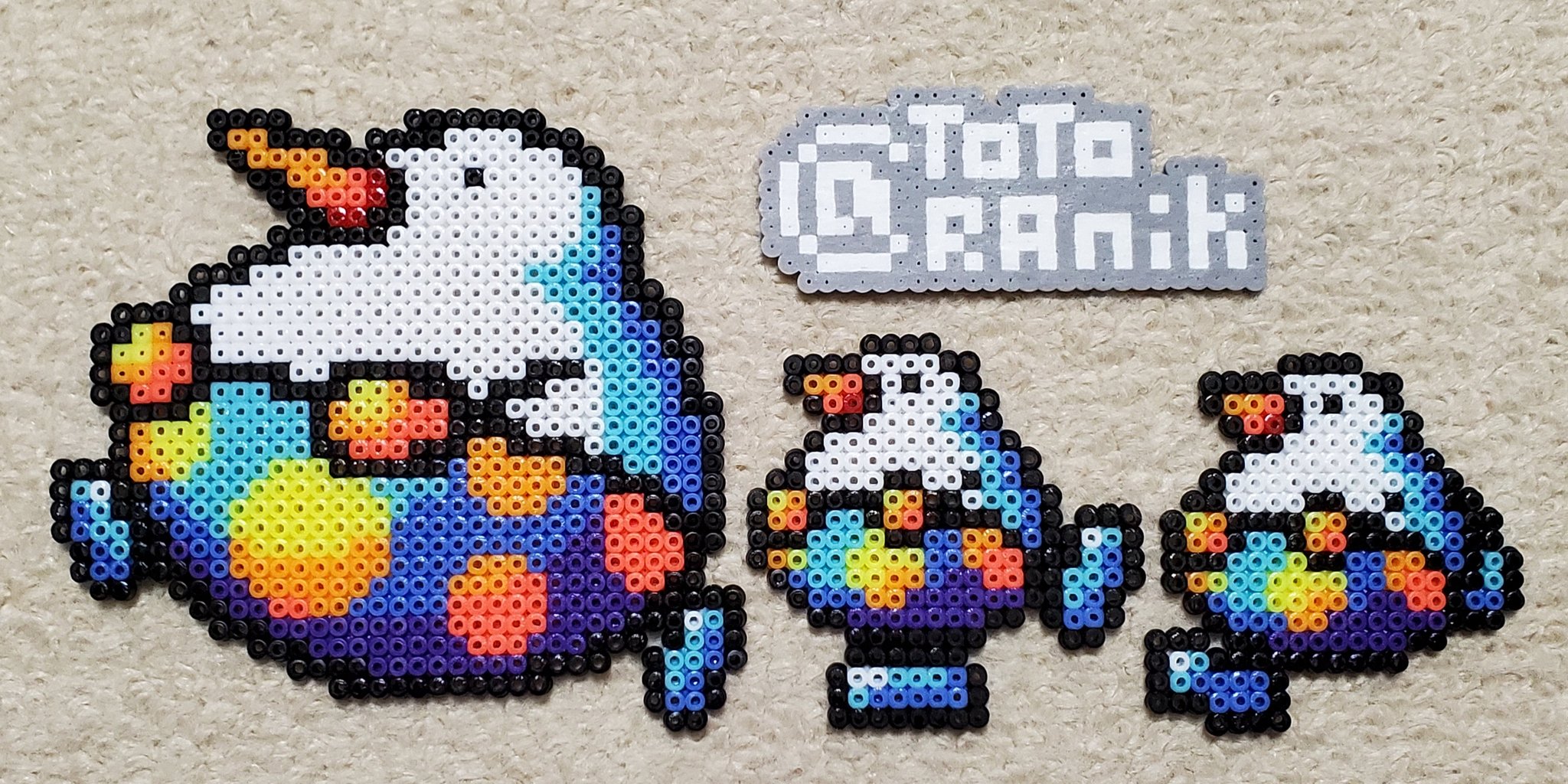 ととらに Sur Twitter ヨッシーアイランドより かるがーも親子を作りました 問答無用の可愛さ アイロンビーズ ミニフューズビーズ ヨッシーアイランド