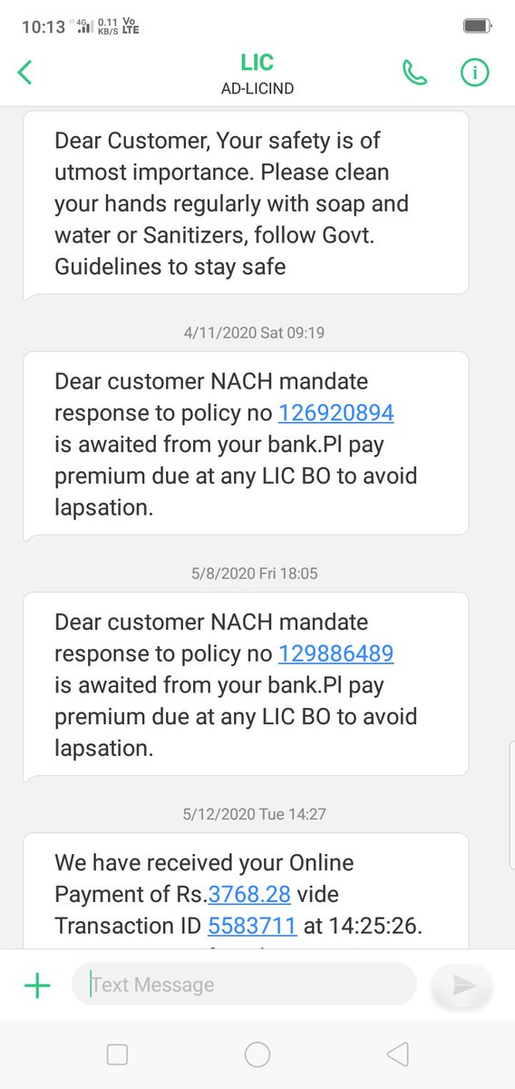 vishwadeep (@vishwad12262952) on Twitter photo <a href="/TheOfficialSBI/">State Bank of India</a> LIC has sent an instruction to SBI branch 2 approve my ECS mandate...So my home branch has no idea 2 how 2 approve the NACH.Two LIC policy is due for premium. I can't pay my premium through other mode due to this. Attaching message of both NACH receive from LIC. My policy lapsed. <a href="/TheOfficialSBI/">State Bank of India</a> LIC has sent an instruction to SBI branch 2 approve my ECS mandate...So my home branch has no idea 2 how 2 approve the NACH.Two LIC policy is due for premium. I can't pay my premium through other mode due to this. Attaching message of both NACH receive from LIC. My policy lapsed.