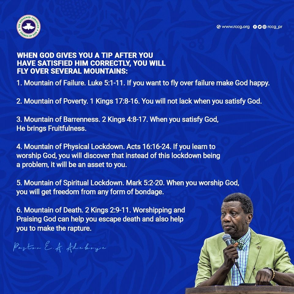 rccgitm's tweet photo. When God gives you a tip after you have satisfied Him correctly, you will fly over several mountains:
@PastorEAAdeboye
#FlyingOverMountains
#JuneThanksgivingService
#RCCGTrafficSquad https://t.co/BdWHiAgmlI